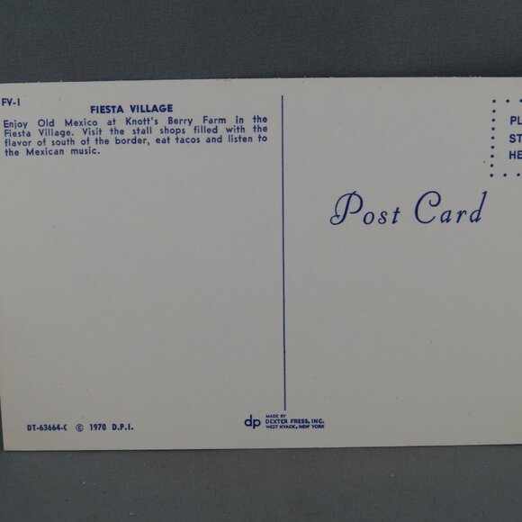 Vintage Postcard - Fiesta Village Knott's Berry Farm - Dexter Press - Picture 2 of 4